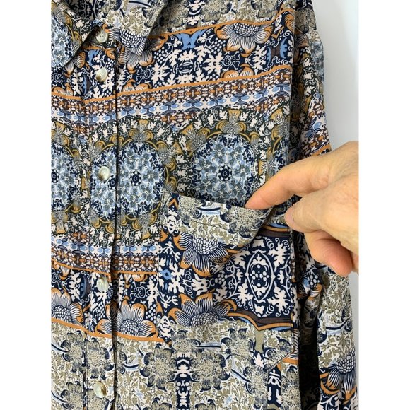 Vici Blue and Brown Patterned Dress - Picture 4 of 11